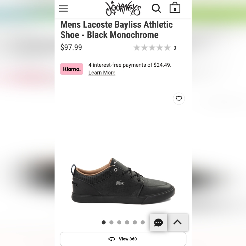 Mens Lacoste Bayliss Athletic Shoe - Black Monochrome